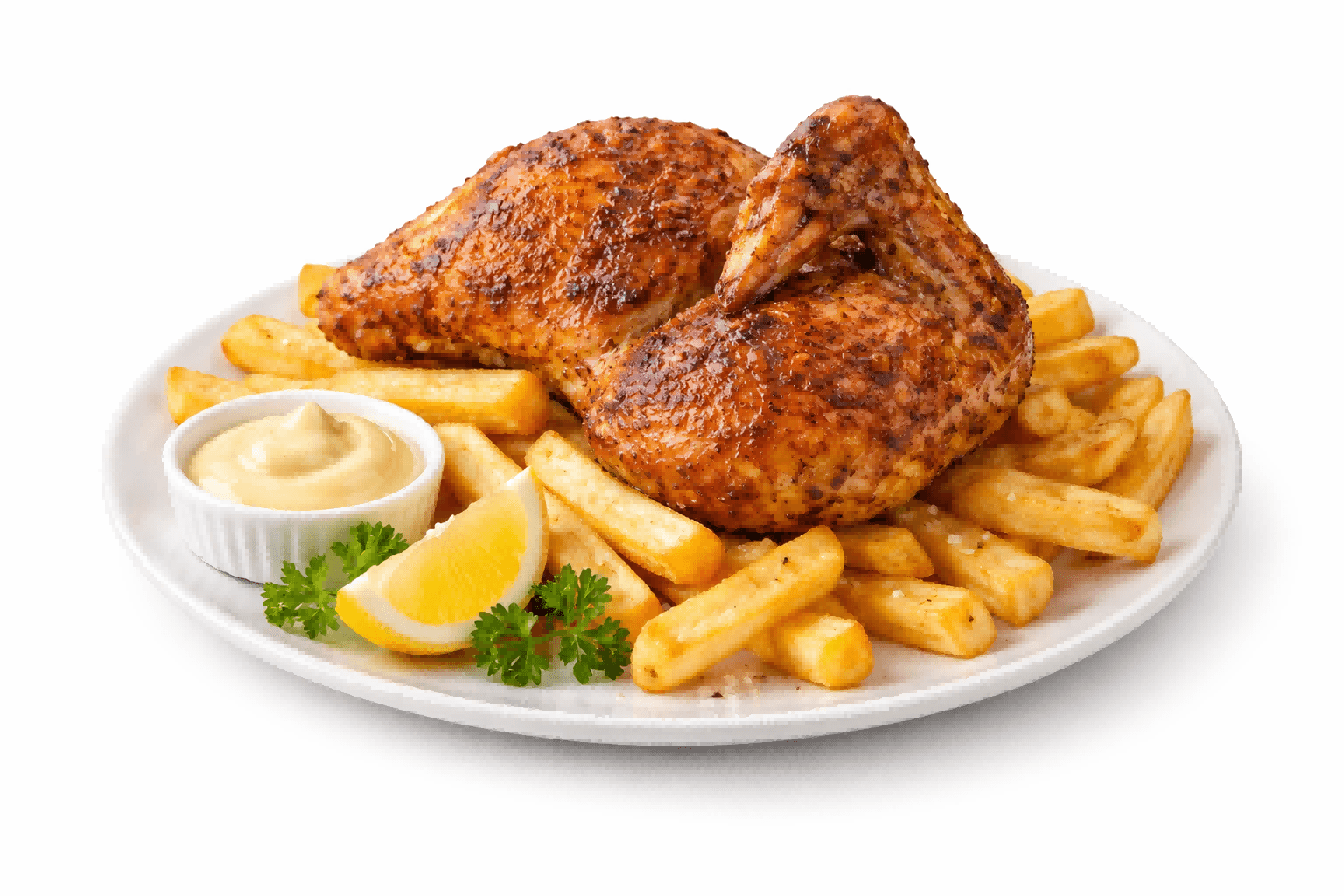 Halve haan menu